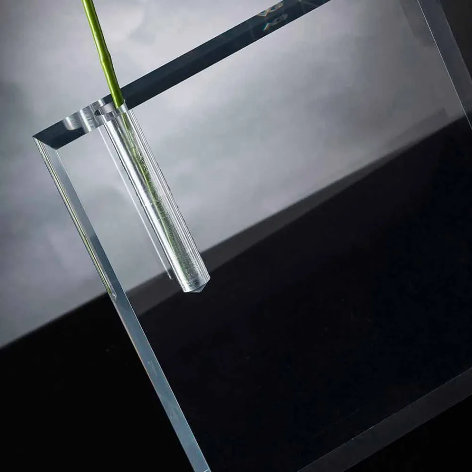 Vaso de flores moderno transparente de acrílico feito na Itália - exclusivo Viadurini