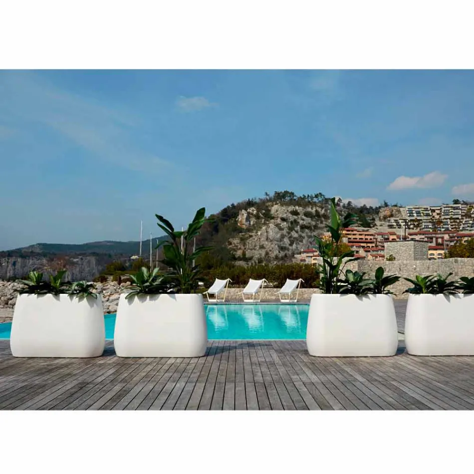 Vaso interno ou externo de design branco em três tamanhos, 2 peças - Pandora por Myyour Viadurini