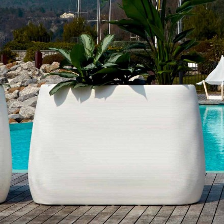 Vaso interno ou externo de design branco em três tamanhos, 2 peças - Pandora por Myyour Viadurini
