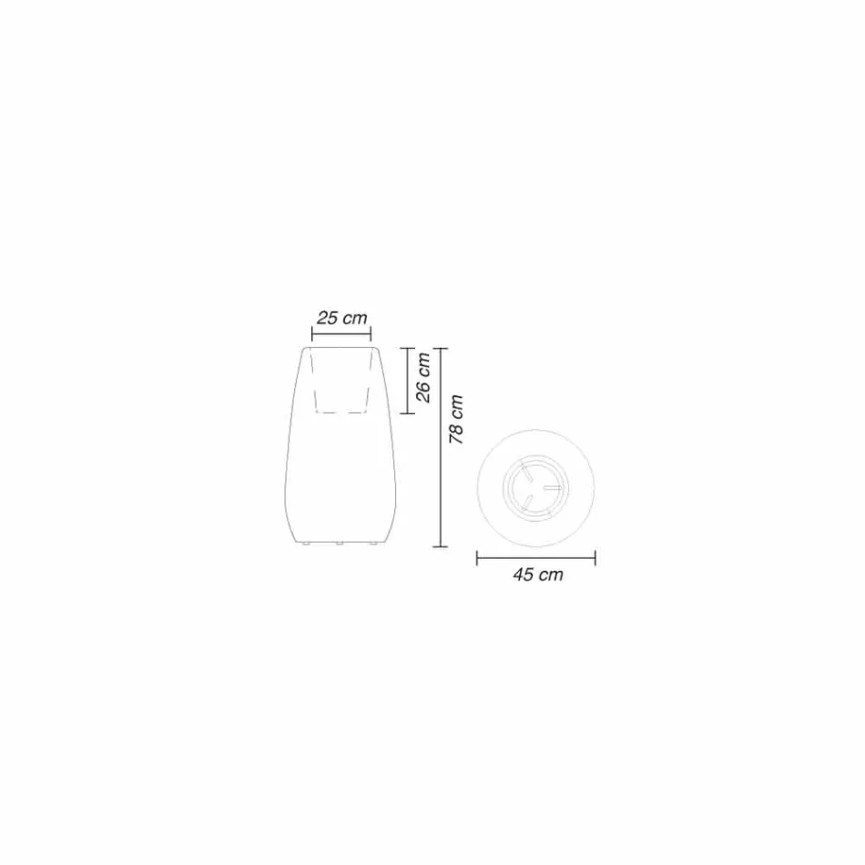 Vaso interno ou externo de design branco em três tamanhos, 2 peças - Pandora por Myyour Viadurini