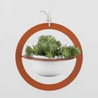 Vaso de flores suspenso em aço e cerâmica made in Italy - Leotta Viadurini