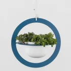 Vaso de flores suspenso em aço e cerâmica made in Italy - Leotta Viadurini