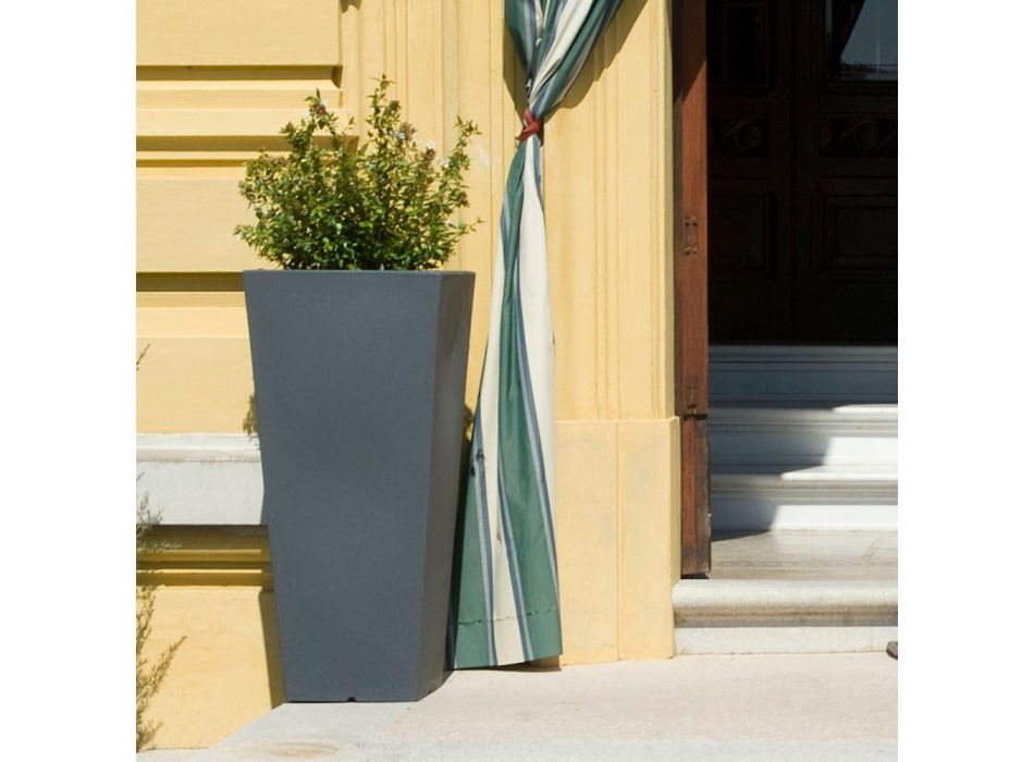 Vaso de jardim quadrado colorido Fluo com luz feito na Itália - Avanas Viadurini