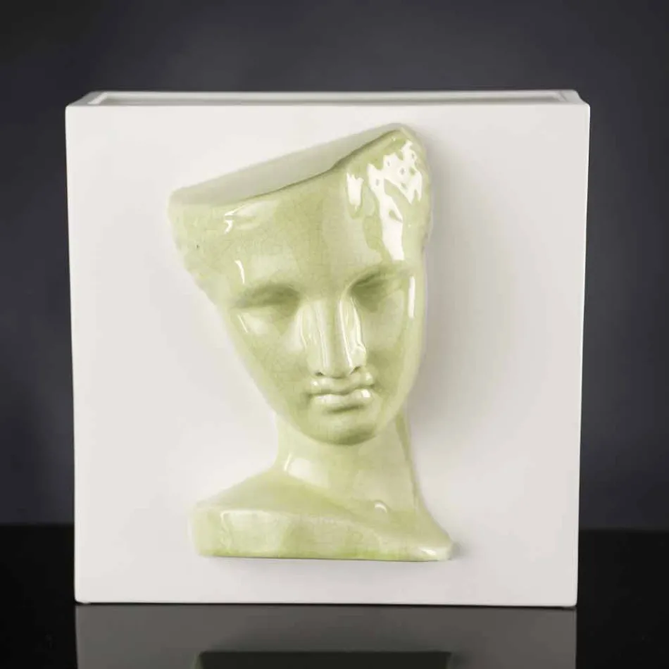 Vaso Retangular Moderno em Cerâmica Colorida Feito à Mão na Itália - Lucas Viadurini