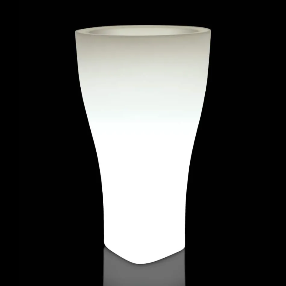 Vaso de jardim redondo colorido em polietileno feito na Itália - Tremont Viadurini