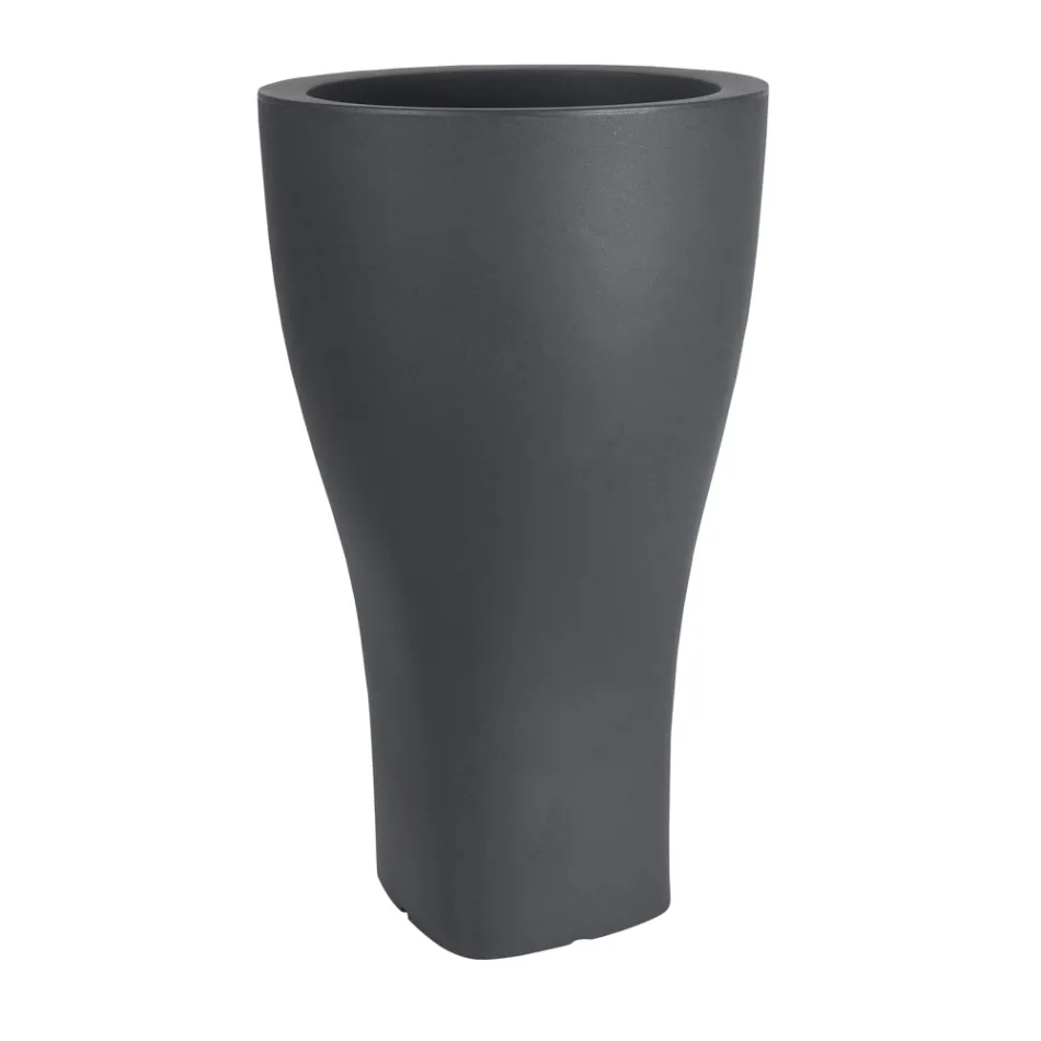 Vaso de jardim redondo colorido em polietileno feito na Itália - Tremont Viadurini