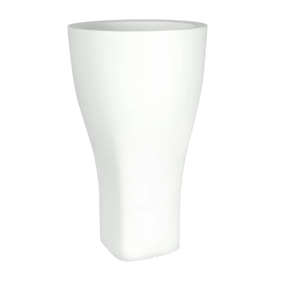 Vaso de jardim redondo colorido em polietileno feito na Itália - Tremont Viadurini