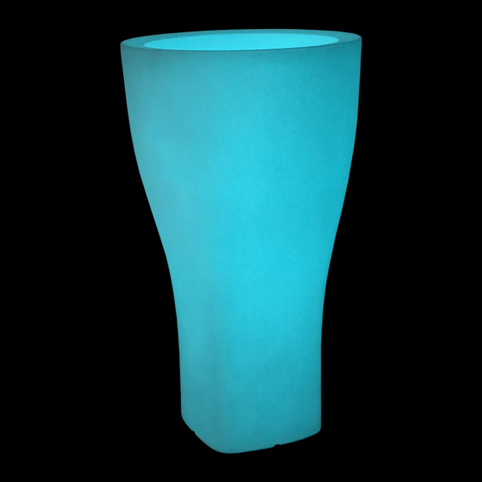 Vaso de jardim redondo colorido em polietileno feito na Itália - Tremont Viadurini