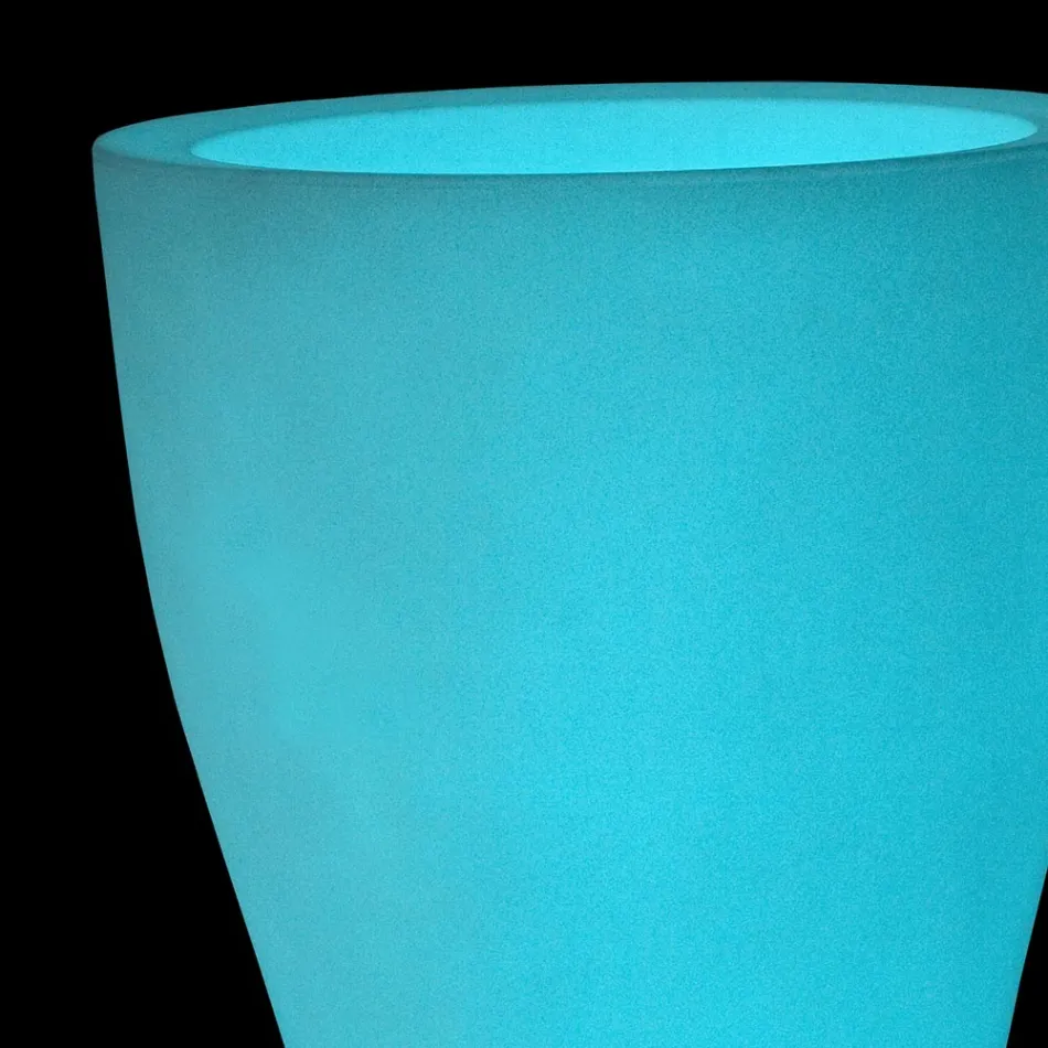 Vaso de jardim redondo colorido em polietileno feito na Itália - Tremont Viadurini