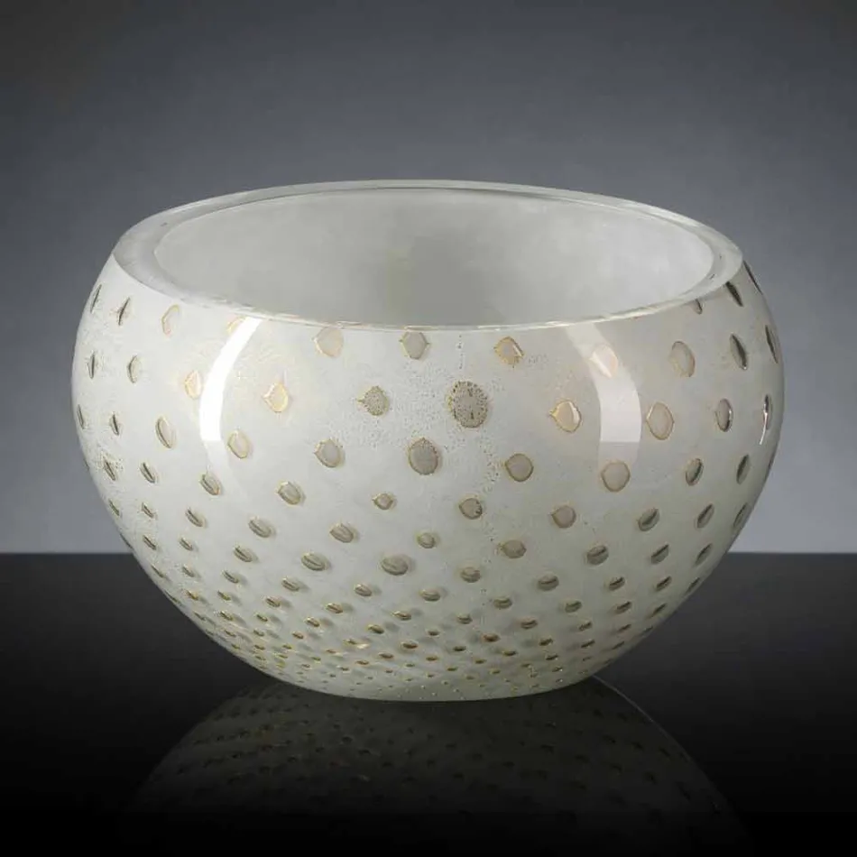 Vaso redondo para interior em vidro Murano colorido feito na Itália - Asper Viadurini