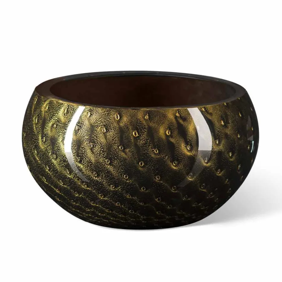 Vaso redondo para interior em vidro Murano colorido feito na Itália - Asper Viadurini