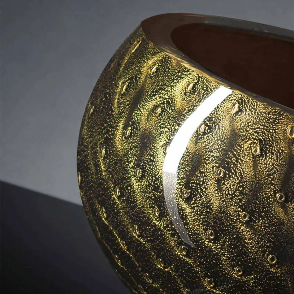 Vaso redondo para interior em vidro Murano colorido feito na Itália - Asper Viadurini