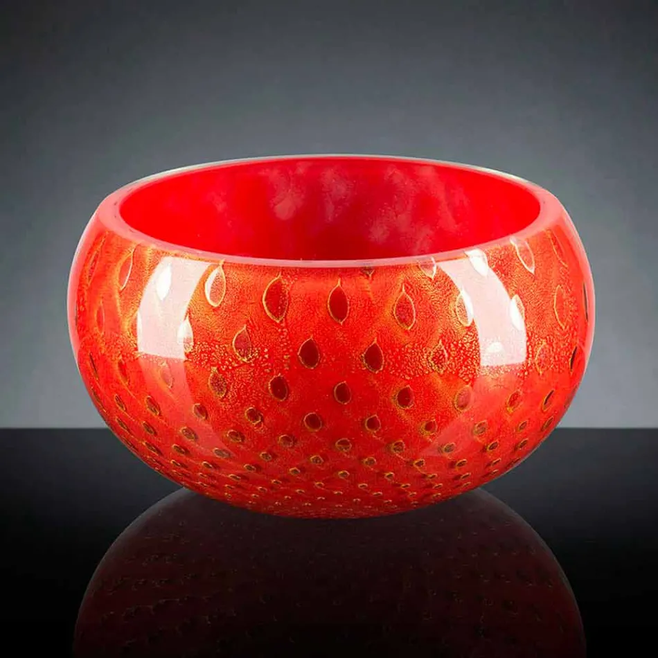 Vaso redondo para interior em vidro Murano colorido feito na Itália - Asper Viadurini