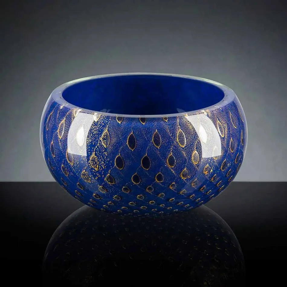 Vaso redondo para interior em vidro Murano colorido feito na Itália - Asper Viadurini