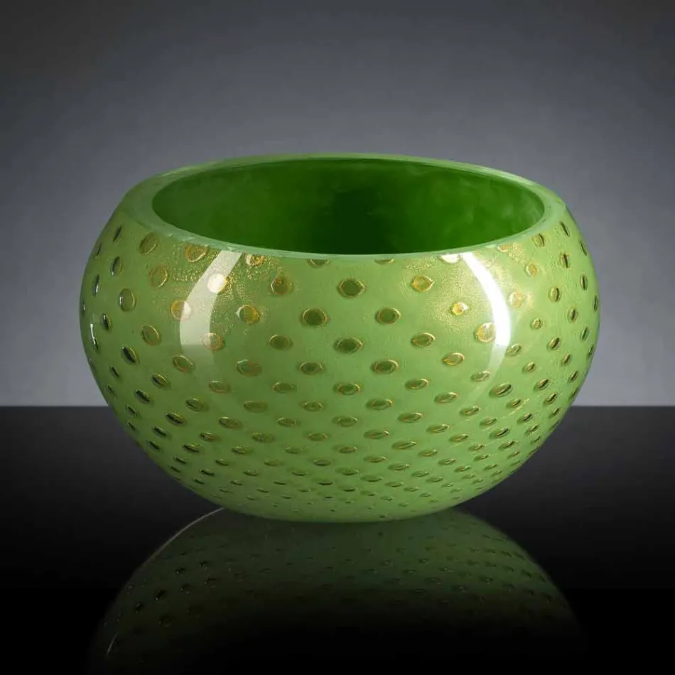 Vaso redondo para interior em vidro Murano colorido feito na Itália - Asper Viadurini