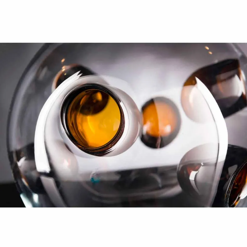 Vaso redondo interno em vidro soprado de Murano feito na Itália - Kimo Viadurini