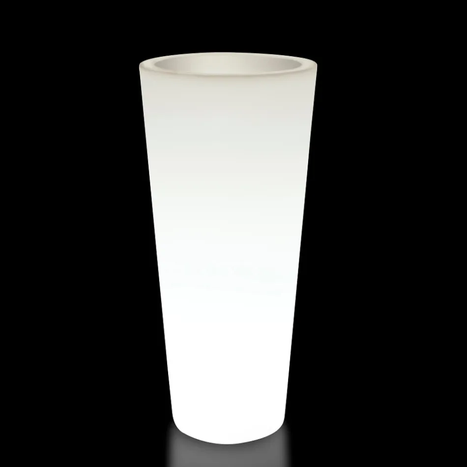 Vaso redondo de jardim colorido Fluo com luz feito na Itália - Avanas Viadurini