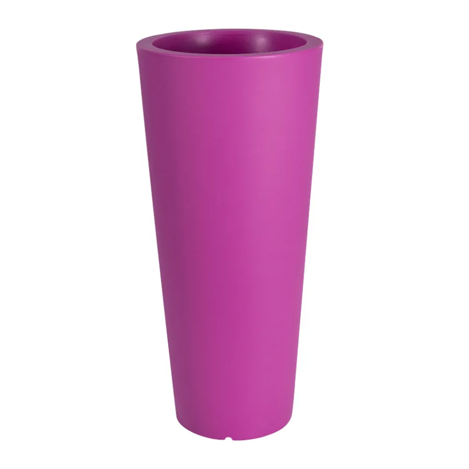 Vaso redondo de jardim colorido Fluo com luz feito na Itália - Avanas Viadurini