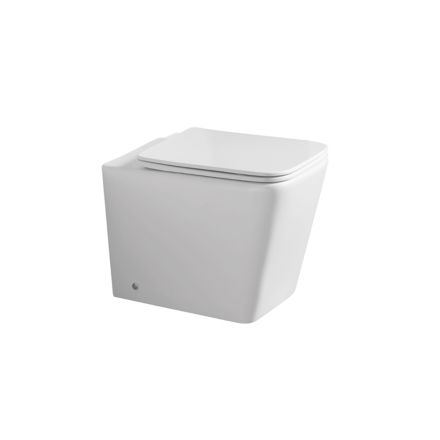 Vaso sanitário de chão com assento cerâmico de fechamento suave e design moderno - Giunco Viadurini