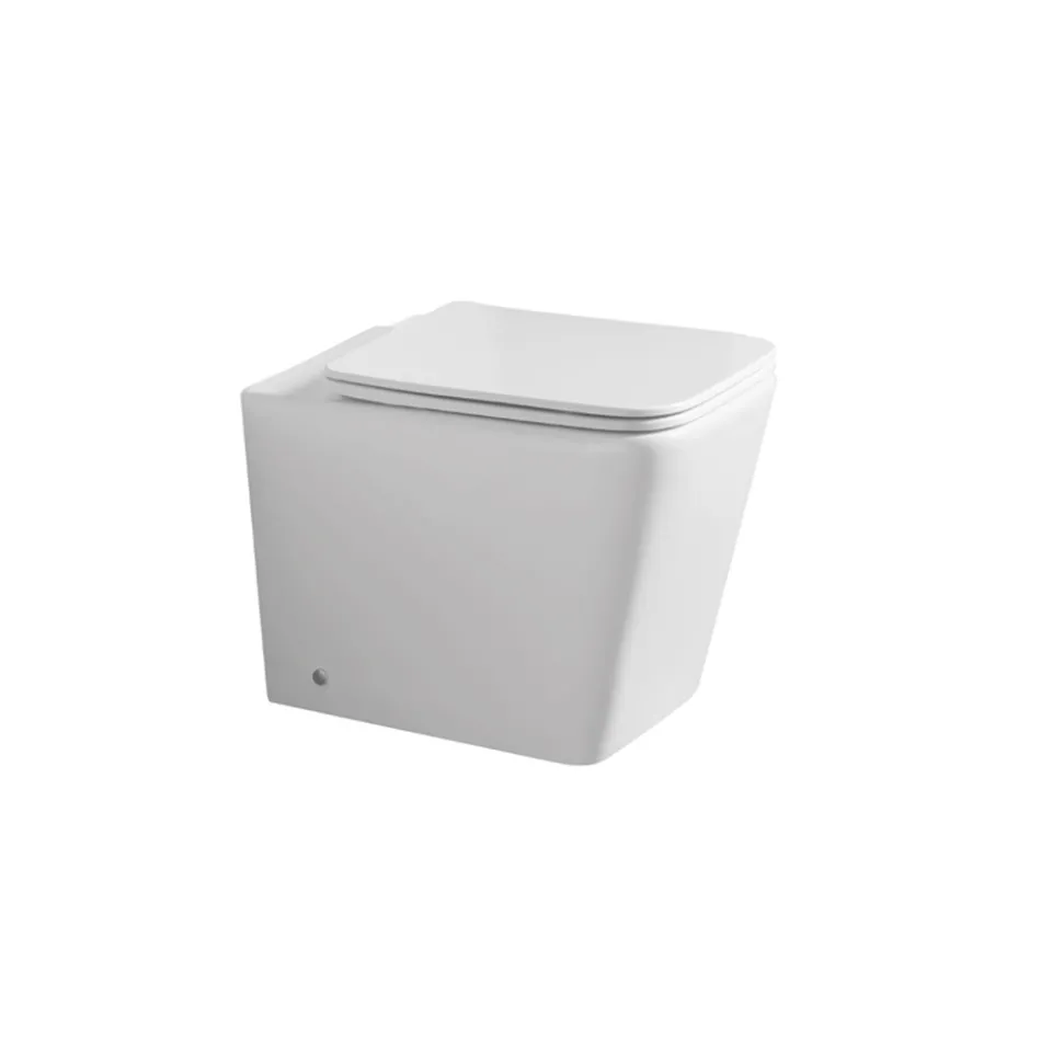 Vaso sanitário de chão com assento cerâmico de fechamento suave e design moderno - Giunco Viadurini
