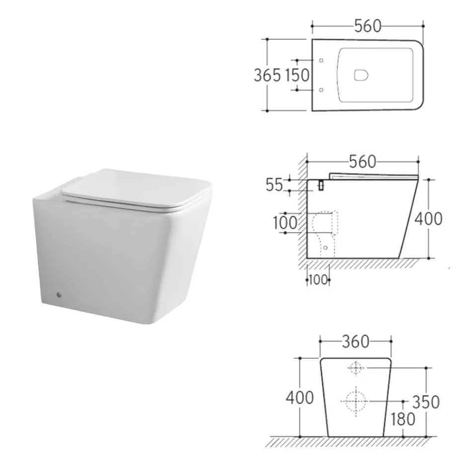 Vaso sanitário de chão com assento cerâmico de fechamento suave e design moderno - Giunco Viadurini