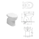 Sanitário de cerâmica para instalação no chão, com assento em poliéster e design moderno - Silica Viadurini