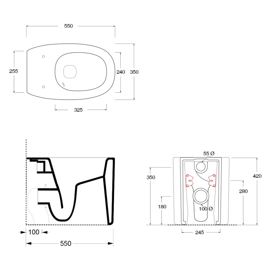 Vaso sanitário de cerâmica de chão em várias cores, fabricado na Itália - Menina Viadurini