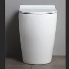 Vaso sanitário de cerâmica Oleander com descarga deslizante e assento com fechamento suave. Viadurini