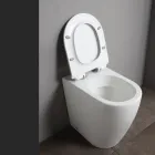 Vaso sanitário de cerâmica Oleander com descarga deslizante e assento com fechamento suave. Viadurini