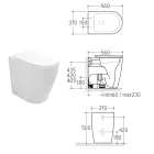 Vaso sanitário de cerâmica Oleander com descarga deslizante e assento com fechamento suave. Viadurini