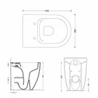 Bacia de toalete cerâmica branca do projeto moderno Shine Square H50 Rimless Viadurini