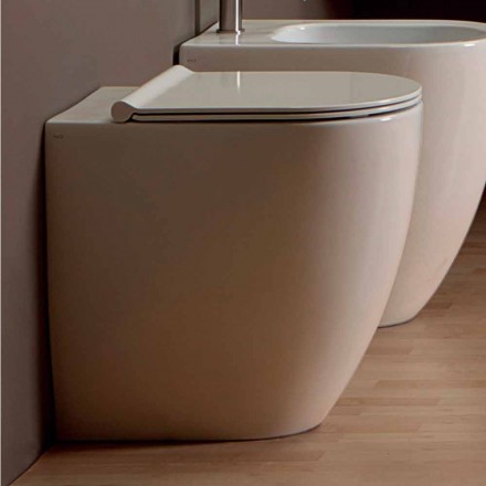Bacia de toalete cerâmica branca do projeto moderno Shine Square H50 Rimless Viadurini