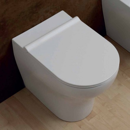 Vaso sanitário cerâmico branco Estrela 54x35cm feito na Itália, design moderno Viadurini