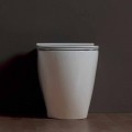 Vaso vaso de cerâmica branca moderna Shine Square Rimless, made in Italy
