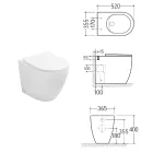 Vaso sanitário Aster bicolor em cerâmica fosca, sem aro, com assento de fechamento suave.   Viadurini