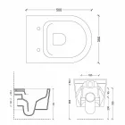 Bacia de toalete cerâmico pendurada na parede contemporânea do projeto Shine Square, feita na Itália Viadurini
