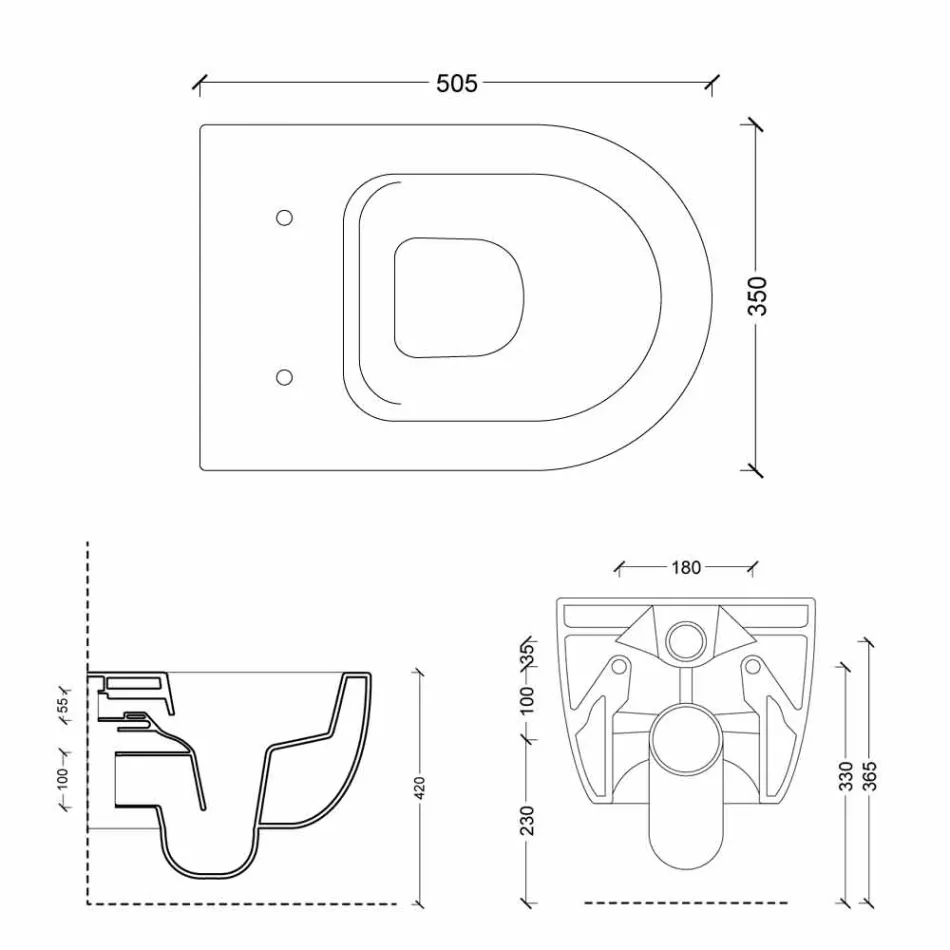Design moderno parede de cerâmica pendurada banheiro Star 50x35 made in Italy Viadurini