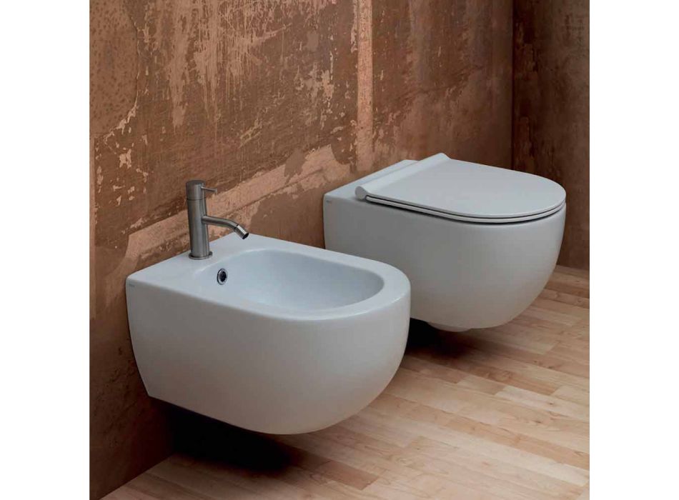 Design moderno parede de cerâmica pendurada banheiro Star 55x35 made in Italy Viadurini