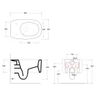 Vaso sanitário de cerâmica suspenso em várias cores, fabricado na Itália - Menina Viadurini