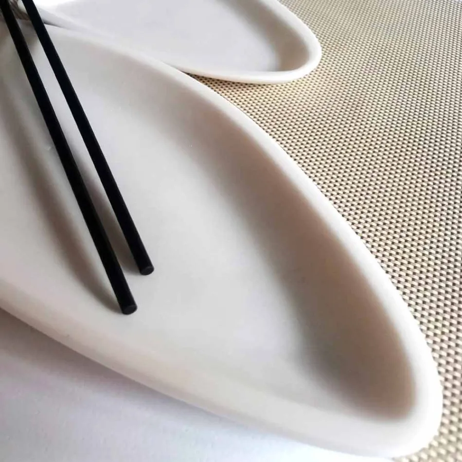 Bandeja para Cozinha em Mármore Branco Carrara Feito à Mão na Itália - Peixe Viadurini