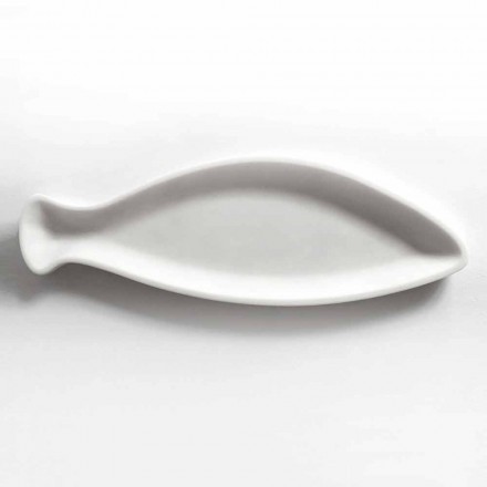 Bandeja para Cozinha em Mármore Branco Carrara Feito à Mão na Itália - Peixe Viadurini