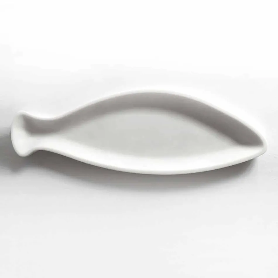 Bandeja para Cozinha em Mármore Branco Carrara Feito à Mão na Itália - Peixe Viadurini