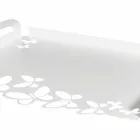 Bandeja de servir em ferro branco, bege ou marfim, fabricada na Itália - Leiden Viadurini