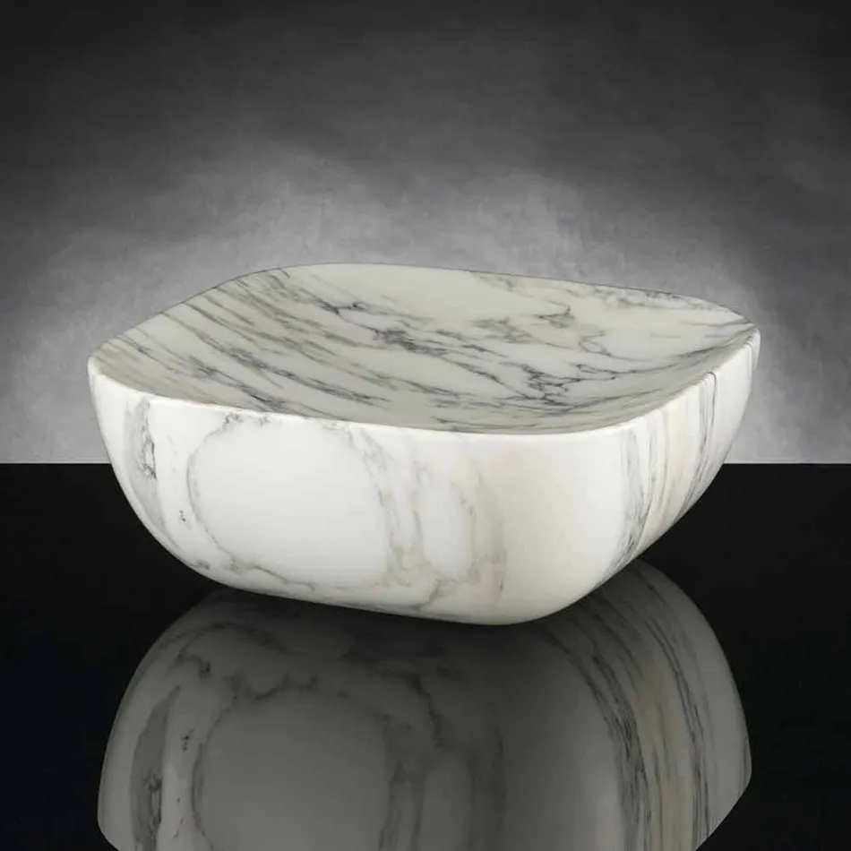 Bandeja Design em Arabescato Branco Carrara Marble Made in Italy - Rock Viadurini