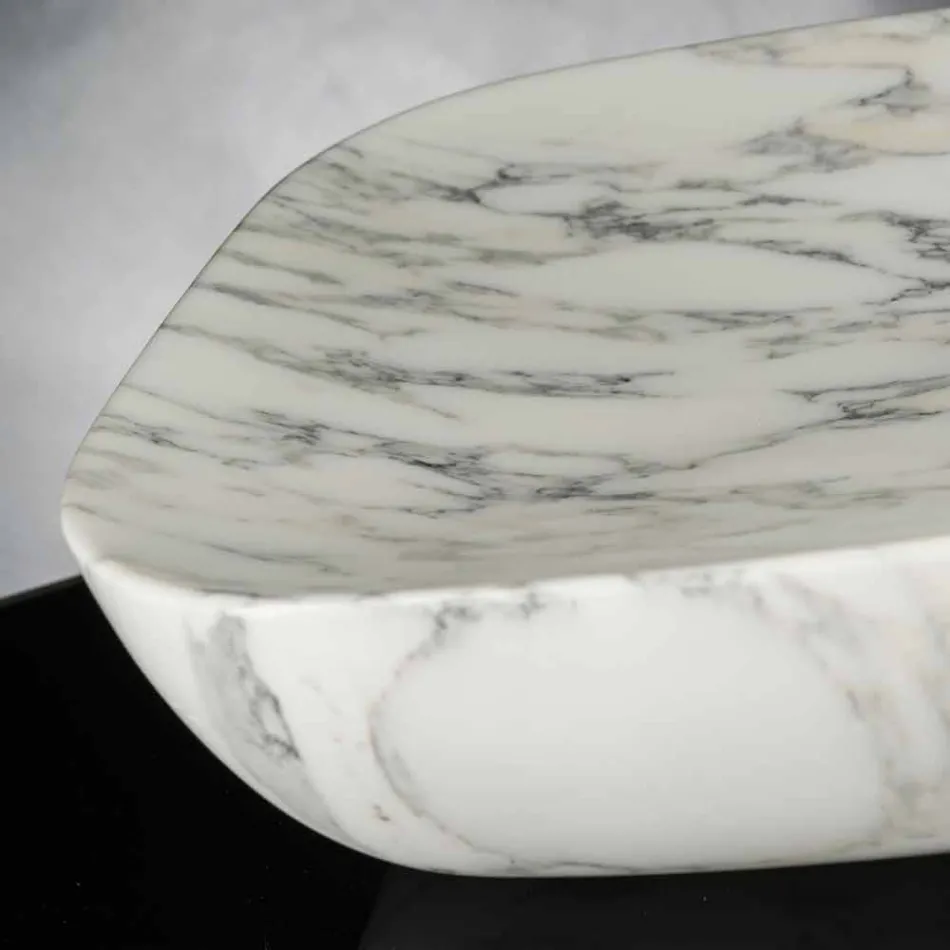 Bandeja Design em Arabescato Branco Carrara Marble Made in Italy - Rock Viadurini