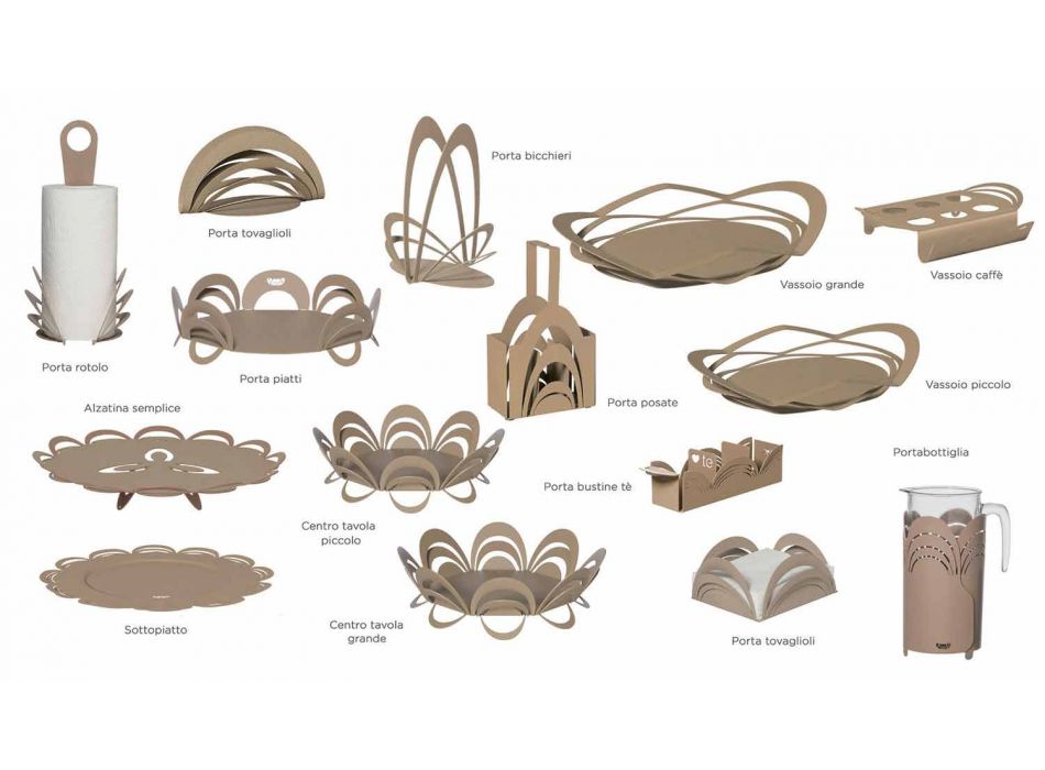 Bandeja de design moderno em ferro feito à mão, fabricada na Itália - Futti Viadurini