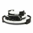 Bandeja redonda moderna em mármore branco de Carrara fabricado na Itália - Chet Viadurini