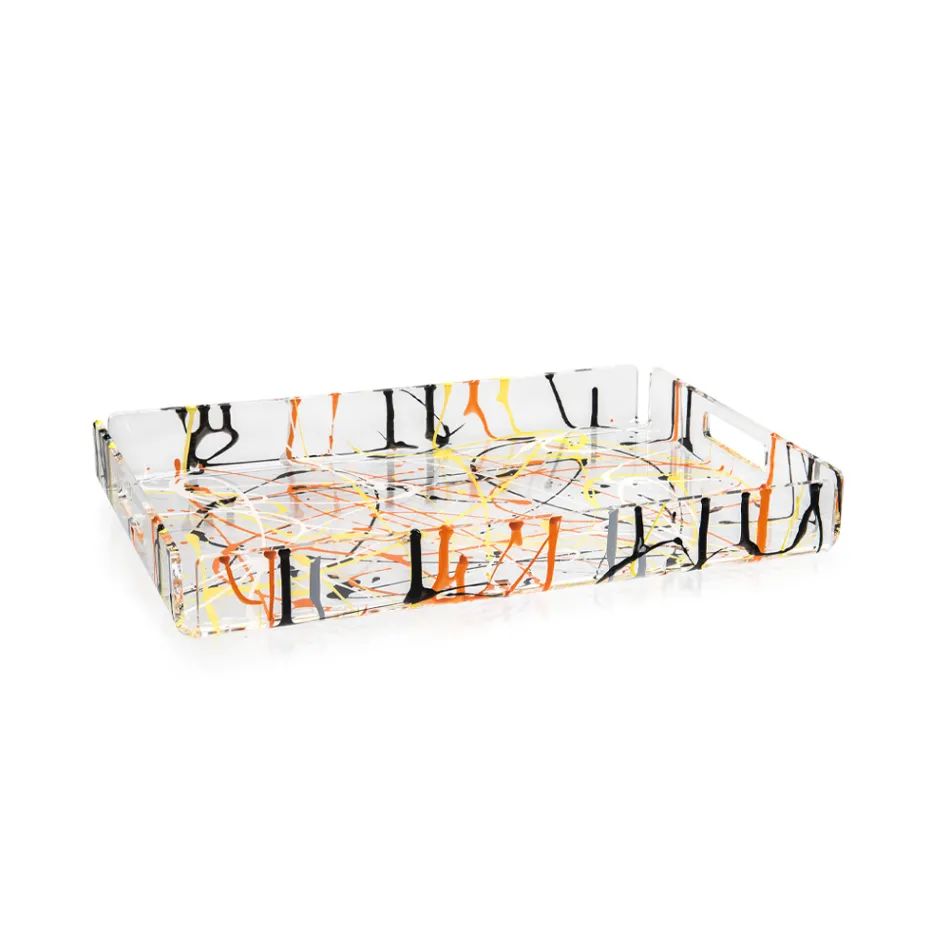 Bandeja Multicolor em Plexiglass de 2 Tamanhos Made in Italy - Multicolor Viadurini