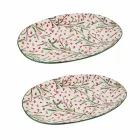 Bandeja de Natal Prato oval de porcelana 2 peças - vassoura de açougueiro Viadurini