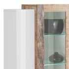 Vitrine com 3 portas da sala de estar em madeira branca e antracite, cimento ou bordo - Therese Viadurini
